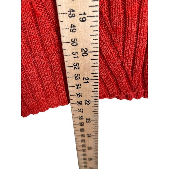 Banana Republic Ramie Rayon Cardigan Sweater Button-Front V-Neck Dune Red Size S - Picture 7 of 9